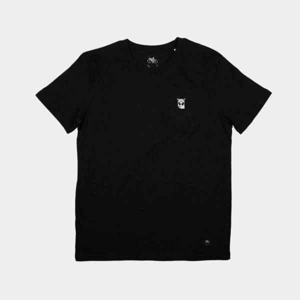Chela Clo NSUJPG camiseta negra con bordado en el pecho